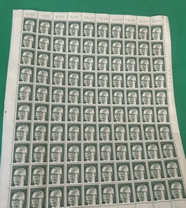 Germany:1970 Gustav Heinemann 20 Pfg. X 100 Full Sheet Rare & Collectible Stamp - Picture 1 of 2