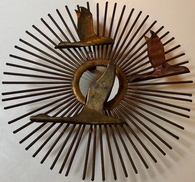 Vintage MCM Birds In Flight Starburst  Mid Century Brutalist Modern Jeré Style 2 - Image 1 of 4