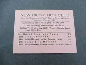 John Lee Hooker, Georgie Fame etc 1964 UK RICKY TICK CONCERT FLYER CARD - Foto 1 di 2