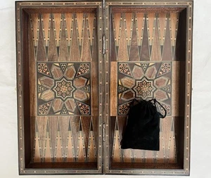 Backgammon + Chess Set - with Pieces & Dice - Picture 1 of 10