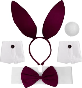 5-Piece Bunny Costume Accessory Set - Rabbit Ears Headband, Bow Tie, Cuffs, and  - Picture 1 of 12
