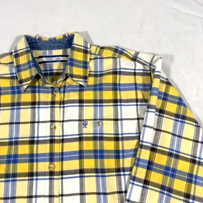 Camisa para hombre Wrangler 20X M azul/amarillo a cuadros algodón pesado estilo occidental Foto 1 de 4