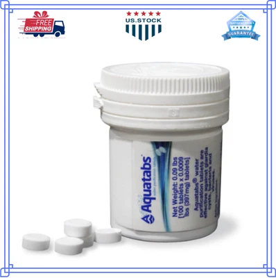 Aquatabs 397mg Water Purification Tablets,100pk–Camping,Survival,RV & Marine Use - Image 1 of 4
