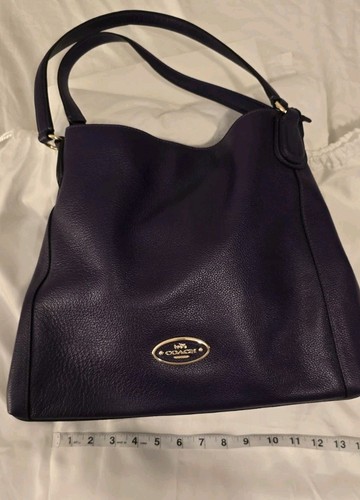 Borsa a tracolla Coach ricca pelle rossa ruvida tre scomparti vintage hobo