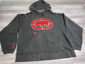 Vintage Ecko Unltd Hoodie Sun Faded Black Y2K Streetwear Pullover Sweatshirt XL - Picture 1 of 10