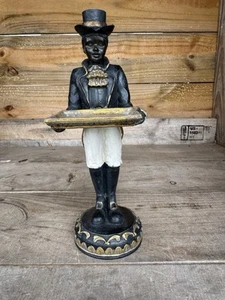 Figura de colección Moriaan Blackamoor de un mayordomo niño que lleva bandeja - Imagen 1 de 12