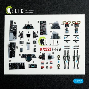 F-14A Tomcat Interior 3D Decals (for Academy model kit) Scale 1:72 KeliK K72222 - Picture 1 of 7
