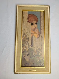 1960s Big-Eye Lithograph Print "LEFT OUT" By MIKI - Picture 1 of 5