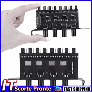 PC Chassis Fan Hub SATA Adapter PWM Hub Speed Controller 8 Channel 4 Knob Hot - Afbeelding 1 van 9