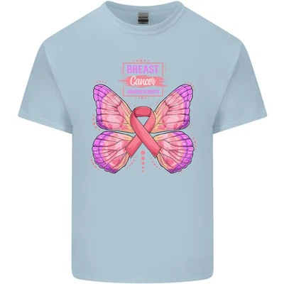 Breast Cancer Awareness Month Butterfly Kids T-Shirt Childrens - Image 1 of 4