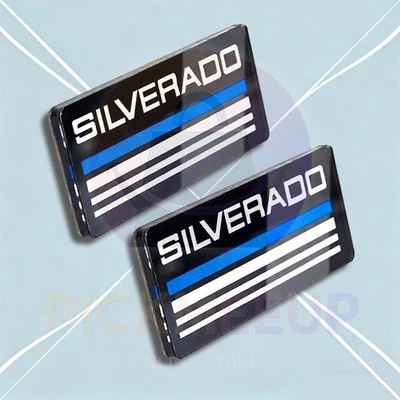 2pcs FOR Silverado Emblem 1988-1998 Side Roof Pillar Cab Badges Nameplate Blue Foto 1 de 4
