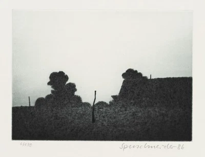 H. SPERSCHNEIDER (*1928), Silhouette einer Landschaft,  1986, Aquatinta - Bild 1 von 4