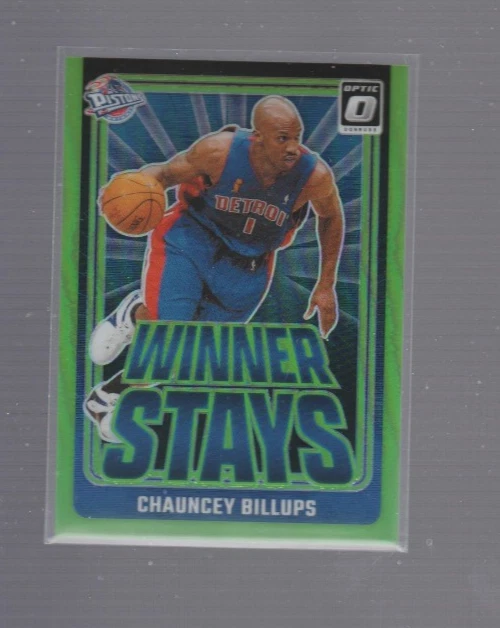 CHAUNCEY BILLUPS 2024 25 DONRUSS OPTIC NBA WINNER STAYS LIME GREEN PRIZM 73/199 - Image 1 of 1