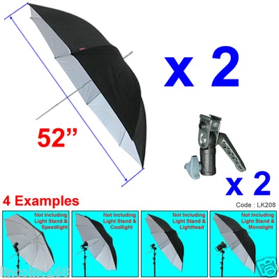 Kit de guarda-chuva foto suporte de iluminação estúdio preto e branco Linco 52" iluminação de estúdio - Imagem 1 de 4