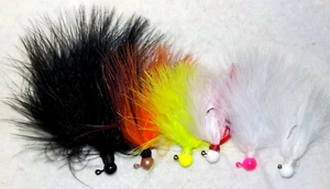 4pk KALIN'S HAND TIED MARABOU CRAPPIE BASS WALLEYE JIGS CHOICE SIZE/ COLOR - Picture 1 of 9