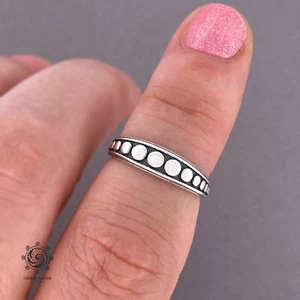 Sterling Silver 925 Granulated Beaded Oxidized Midi Ring, USA Seller - Picture 1 of 5