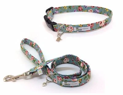 Vintage Flower Print, Roses,Dog Collar and Lead Set, Fully Adjustable  - Image 1 of 4