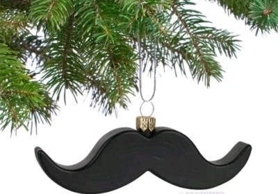 New in Box Archie McPhee Mustache Christmas Ornament black - Изображение 1 из 2