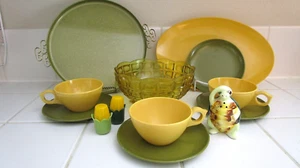 VTG KITCHEN LOT: KYES TRAY-YELLOW/AVOCADO MELMAC-REGALINE BOWL-SWIFTY TURTLE-S/P - Picture 1 of 24
