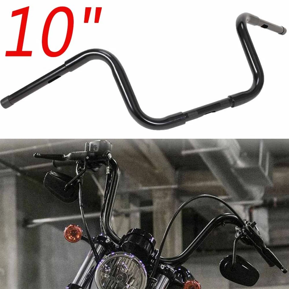 10" Ape Hanger 1" Handlebar For Harley Sportster Softail - Imagem 1 de 4