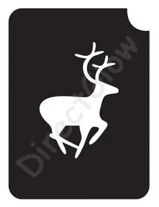 Plantilla de tatuaje de maquillaje brillante arte corporal Deer Running 1004 de 2,75"" x 3,75"" - paquete de 5 - Imagen 1 de 1