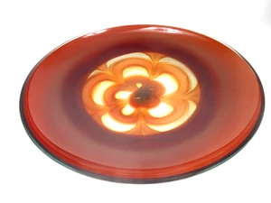 Waterford Evolution Giant 19 1/2 Art Glass Bowl Crystal Red Round Centerpiece - Picture 1 of 20