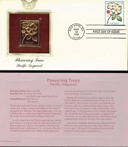Flowering Trees--Pacific Dogwood--1st day issue-Golden Replica - Picture 1 of 1