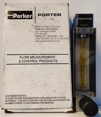 Parker Porter Model 65 A-125-5 SS Glass Purgemeter Variable Area Flowmeter - Image 1 of 4