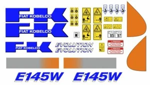 Fiat Kobelco E145W adhesive decals, Complete kit - Picture 1 of 2