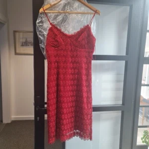 BANG Red Lace Dress With Satin Lining Size 10. Made In Australia - Picture 1 of 3