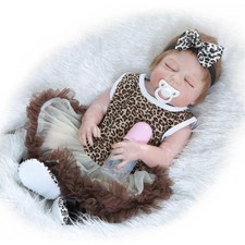 NPK Lifelike Baby Girl Doll Full Silicone Vinyl Reborn Newborn Doll+Cloth Gift