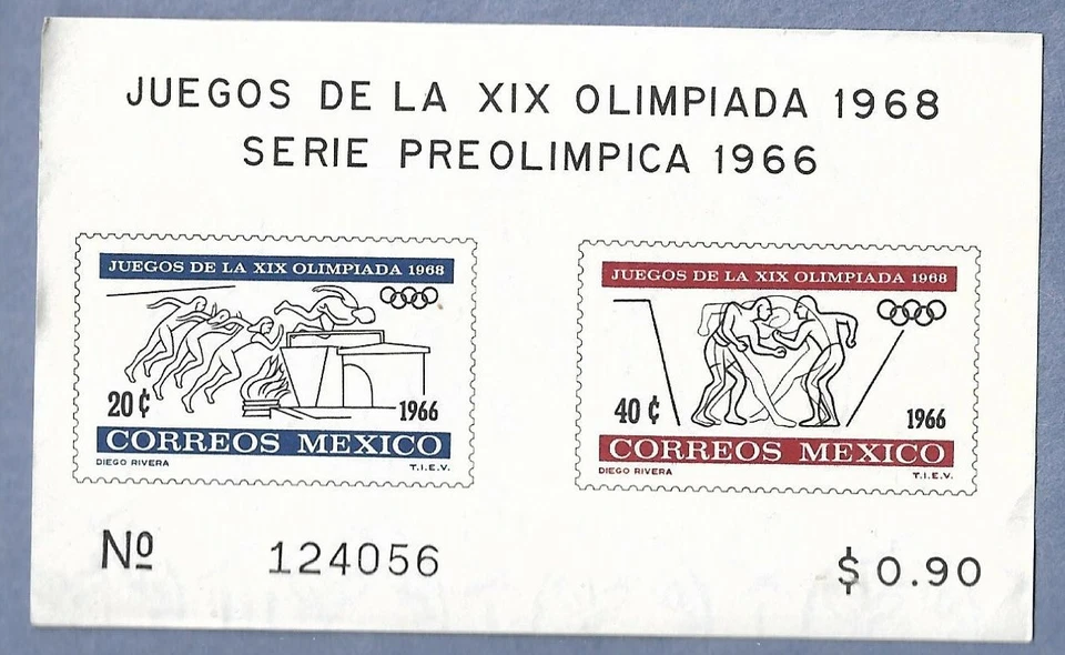 MEXICO -975a S/S - как новая без наклеек и следов - 1966 - 19-е Олимпийские игры, Мехико - Изображение 1 из 1