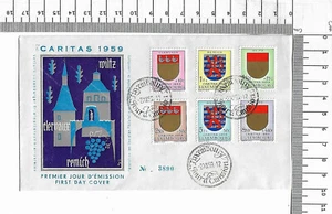 2.12.1959 Cantones de Luxemburgo FDC Caritas premier jour d ́émission; 61482 - Imagen 1 de 2