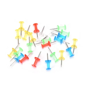 100x MultiColoured Translucent Assorted Push Pin Drawing Cork Board Office Decor - Photo 1/12