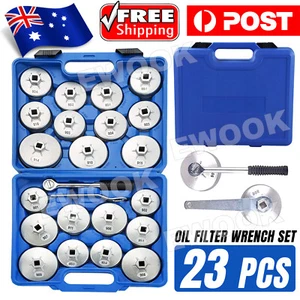 23Pcs Cup Type Oil Filter Wrench Set 1/2" Square Drive Removal Socket Tool Kit - Picture 1 of 7