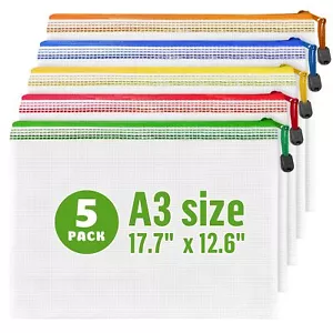 5er-Pack A3 Mesh Aufbewahrungstaschen mit Reißverschluss für Brettspiele & Puzzles - Netztasche - Bild 1 von 7