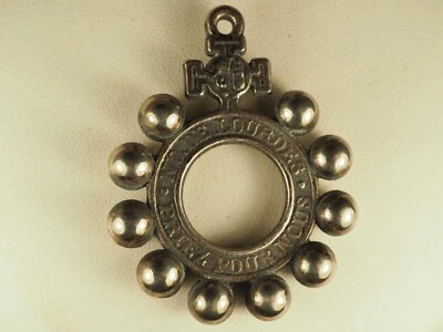 CHAPELET DIZAINIER PENDENTIF ANCIEN ARGENT MASSIF ANTIQUE SILVER ROSARY - Photo 1/4