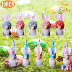 10 Piezas Gnomos de Peluche Colgantes de Pascua Coloridos Gnomos de Conejito de Primavera para Regalos - Imagen 1 de 10