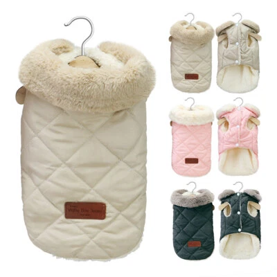 2 Layers Fleece Lined Warm Dog Jacket Winter Puppy Coat Clothes for Small Dogs - Image 1 of 4
