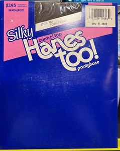 Silky Hanes Too Pantyhose Control Top Town Taupe Size A B Style 17 Vintage 1989 - Picture 1 of 5