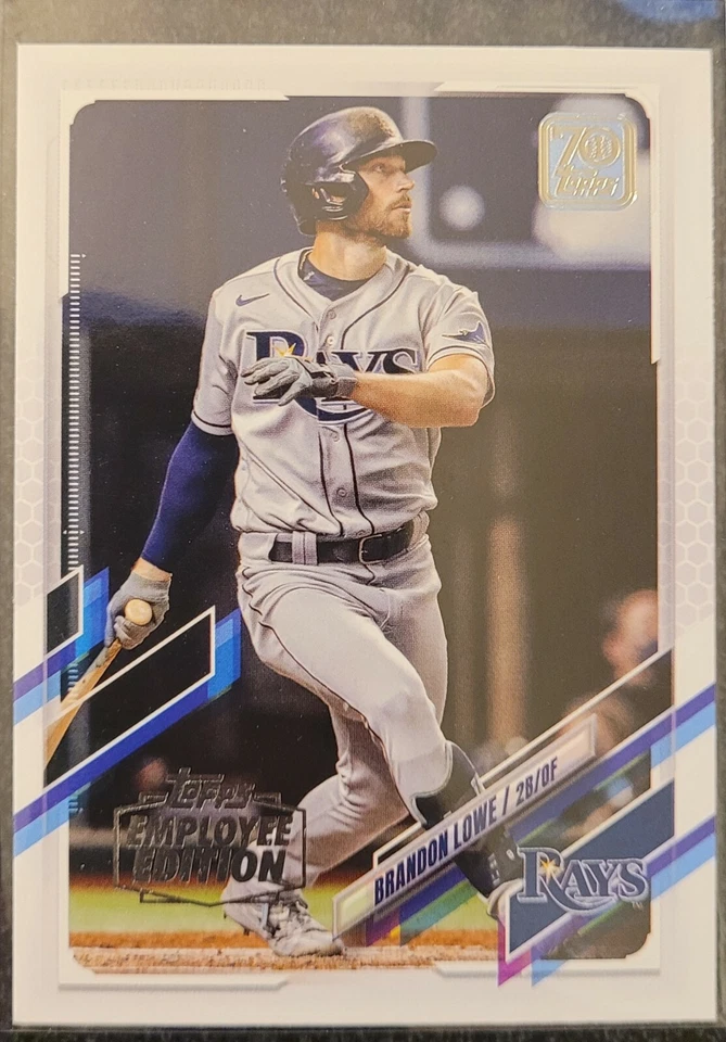 2021 Topps Employee Edition Brandon Lowe Rare Parallel #334 Tampa Bay Rays - Image 1 of 2