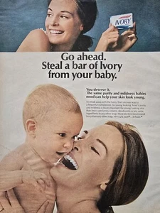 1968 Ivory Snow Roba un bar de tu bebé Madre bonita anuncio de colección - Imagen 1 de 1
