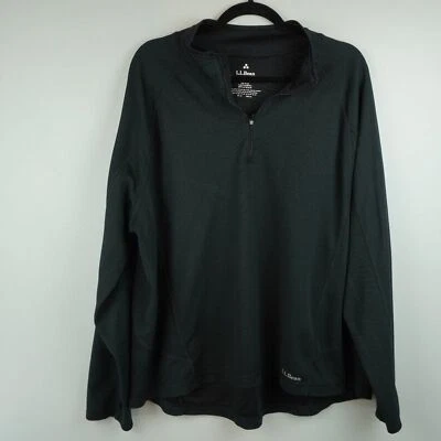Camisa Pullover LL Bean Peso Medio Negro 1/4 Cremallera Talla XXL Foto 1 de 4