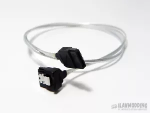 Ultra Slim SATA 3.0 Cable with Lock 180° to 90° 65cm - Picture 1 of 2