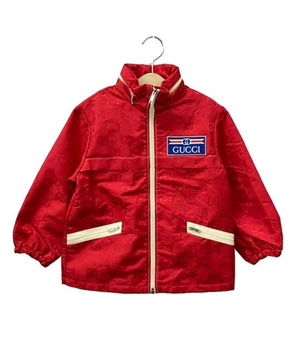 Gucci Giacca Nylon Rosso per Bambini Taglia 5 Autentica dal Giappone