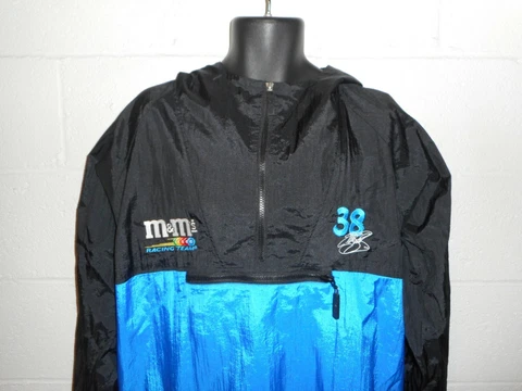 Vintage NASCAR M&M Elliott Sadler Pullover Windbreaker Jacket Fits M/L Cover