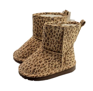 Baby Gap Girls Leopard Boots Sherap Lined Size 6 NEW - Picture 1 of 14