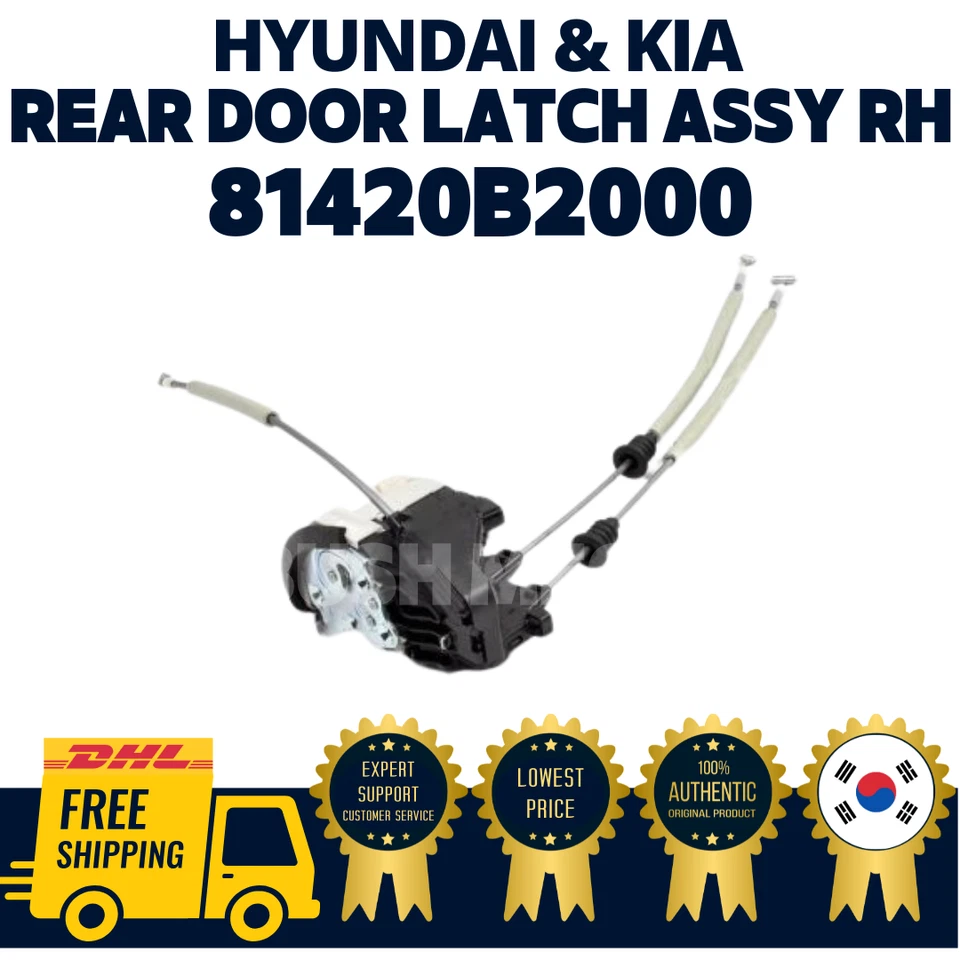 Conjunto de pestillo de puerta trasera derecho original OEM Hyundai Kia 81420B2000 Soul EV 14-19 Foto 1 de 1