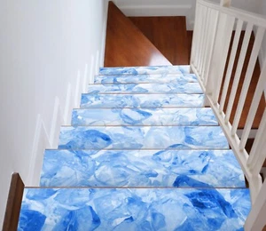 3D Einfaches Eis H24 Stair Risers Dekoration Fototapete Vinyl Aufkleber Tapete E - Picture 1 of 6