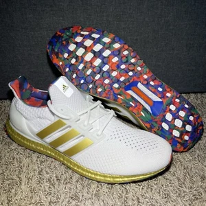 Adidas UltraBoost 5.0 DNA Title weiß gold Laufschuhe Herren Größe 14 H06331 - Bild 1 von 9